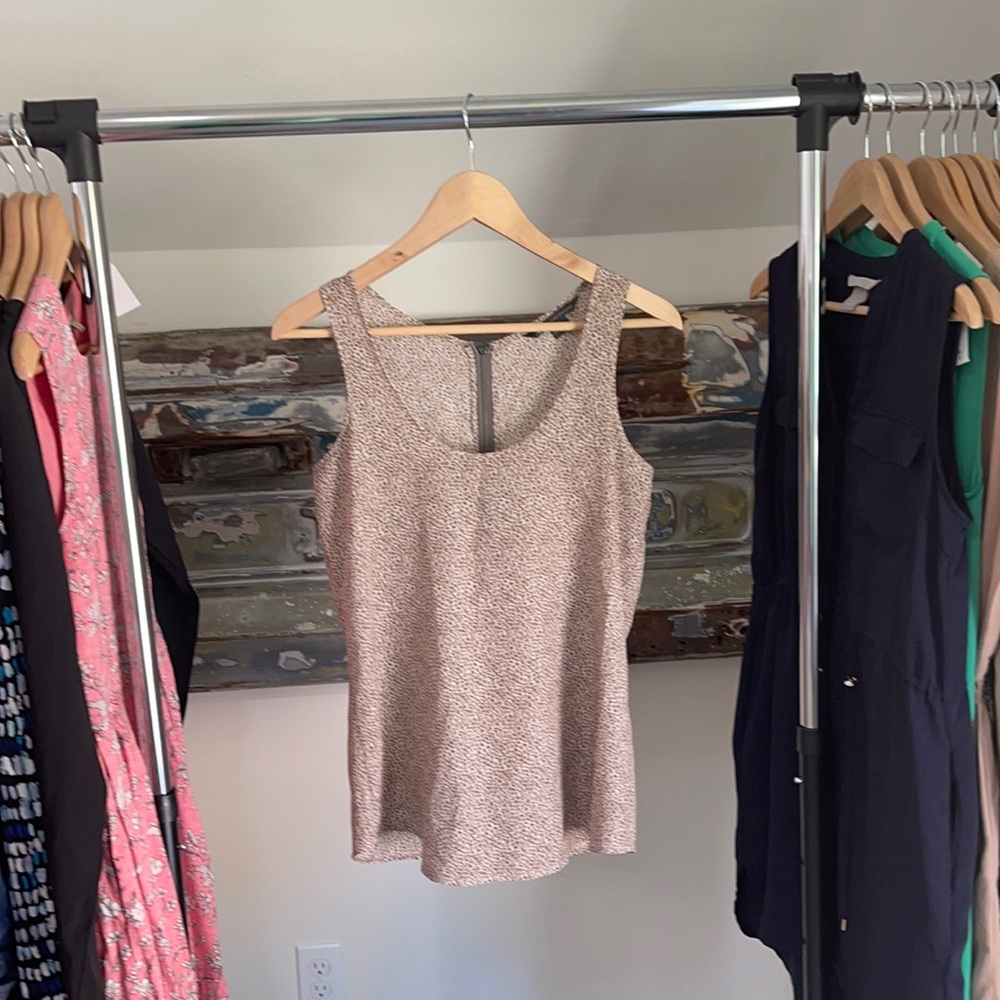 Armani Exchange Leopard Print Sleeveless Blouse